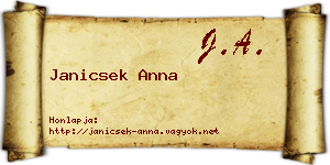 Janicsek Anna névjegykártya